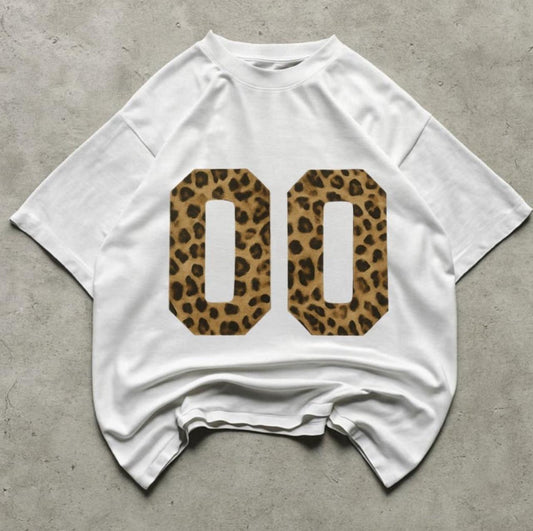 Y2k Leopard Print Jersey Graphic Tee